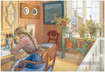 correspondance 1912 Carl Larsson Peinture à l'huile